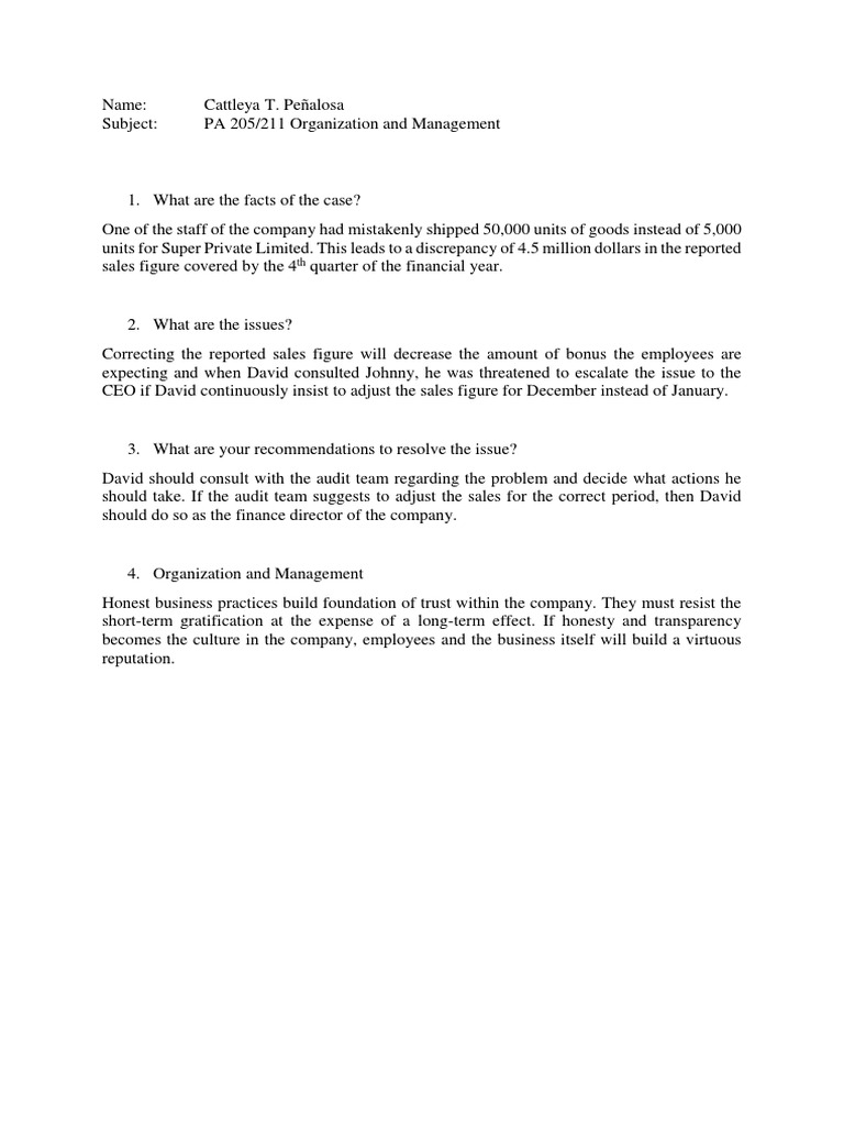 Activity 3 Case Study Pdf Business