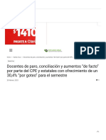 Docentes de Paro, Conciliación y Aumentos "De Facto" Por Parte Del CPE y Estatales Con Ofrecimiento de Un 30,4% "Por Goteo" para El Semestre