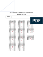 Bolsa de Trabajo de Personal Administrativo. Primer Ejercicio Dni Nº