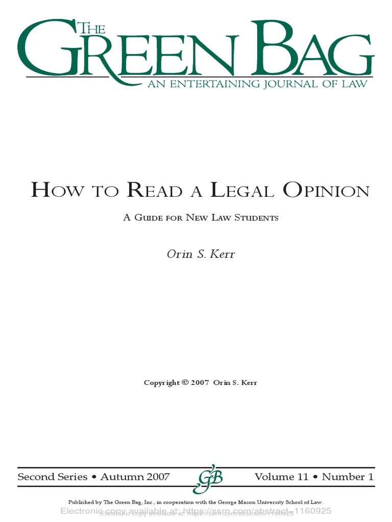 How To Read A Judicial Opinion PDF Appeal Lawsuit