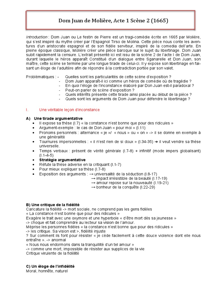 Dom Juan Acte 1 Scene 2 Dom Juan, Acte 1 Scène 2 | PDF