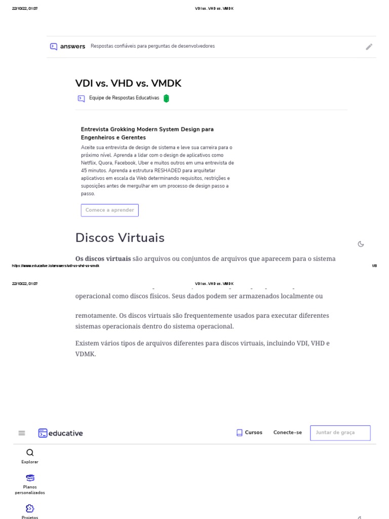 VDI vs. VHD vs. VMDK PDF VMware Sistema operacional