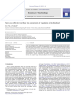 New Cost-Effective Method For Conversion of Vegetable Oil To Biodiesel