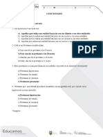 Cuestionario sobre operaciones bancarias y tipos de préstamos