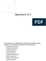 Operators in C