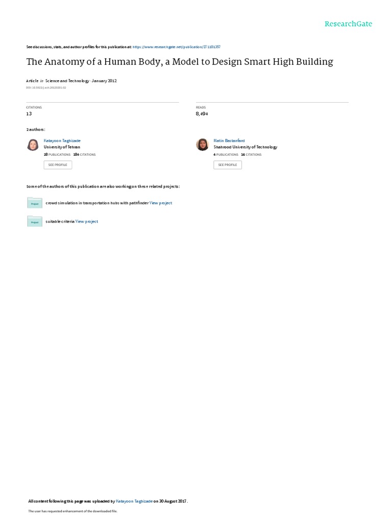 The Anatomy of A Human Body A Model To Design Smar | Download Free PDF