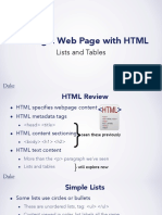 Building a Web Page with HTML Lists and Tables