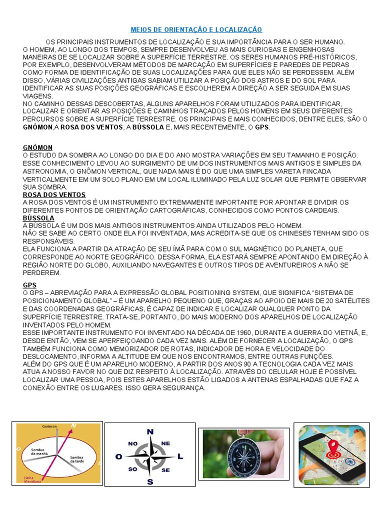 Meios de Orientação e Localização | PDF | Sistema de Posicionamento ...