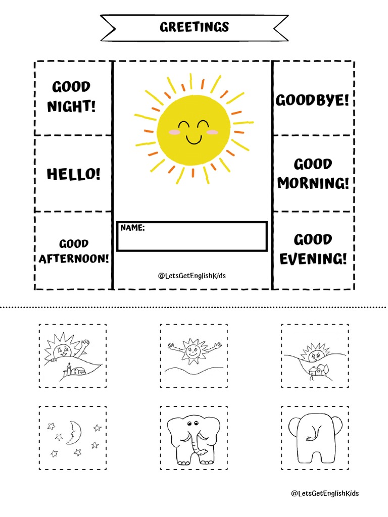 Grade 1 Greetings Worksheet | PDF