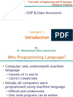 EE-271: OOP & Data Structures Lecture 1 Introduction