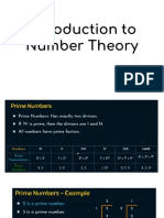 Intro Duction To Number Theory