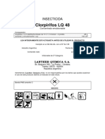 Etiqueta Clorpirifos 48 Lanther