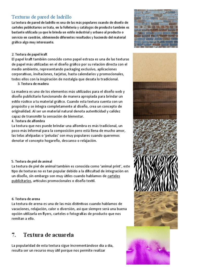 20 Tipos de Texturas para Diseño Gráfico | PDF | Diseño | Diseño gráfico