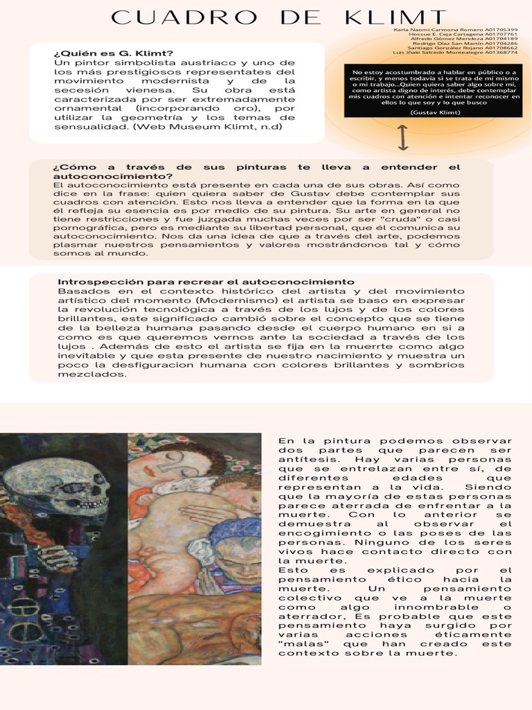 Klimt: Vida, Muerte y Autoconocimiento | PDF | Gustav Klimt | Pinturas