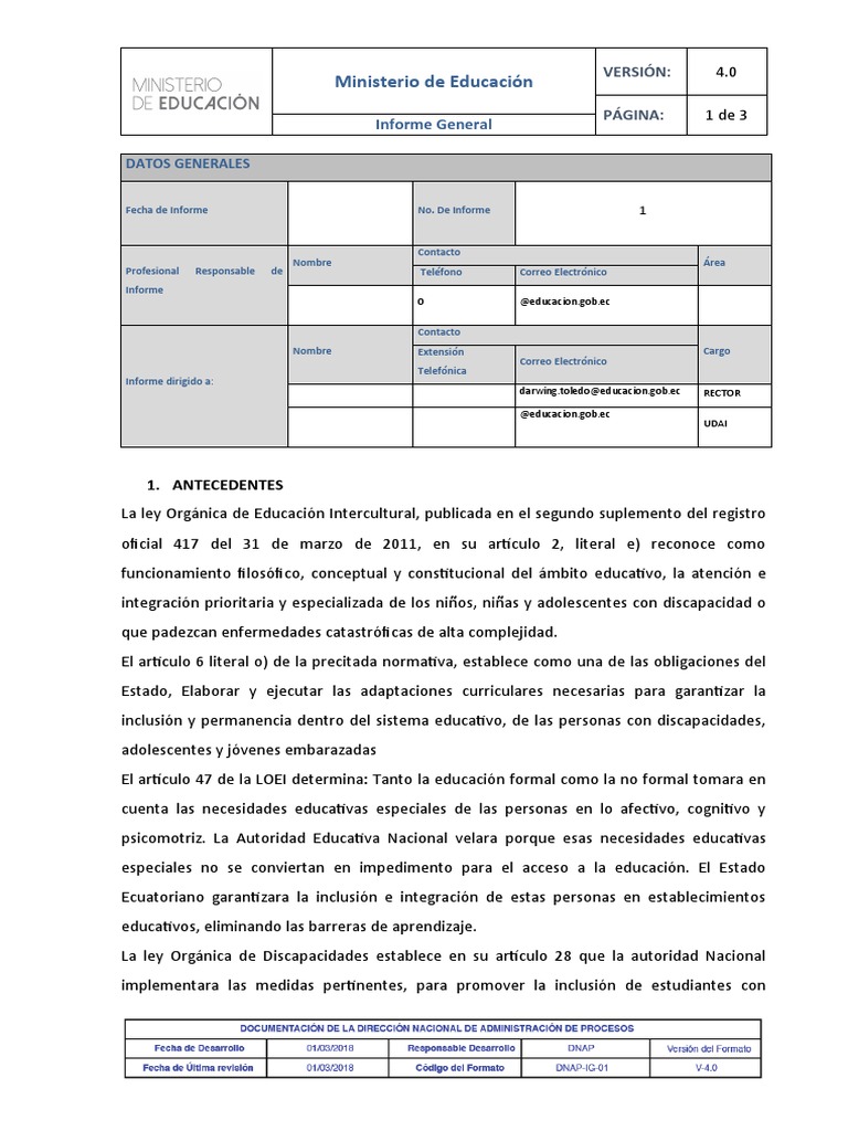 Modelo Informe de Logros Tania | PDF | Invalidez | Inclusión (Educación)