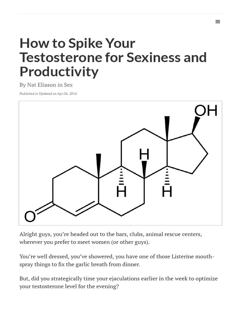 WWW Nateliason Com Blog Testosterone Timing PDF Odor Testosterone