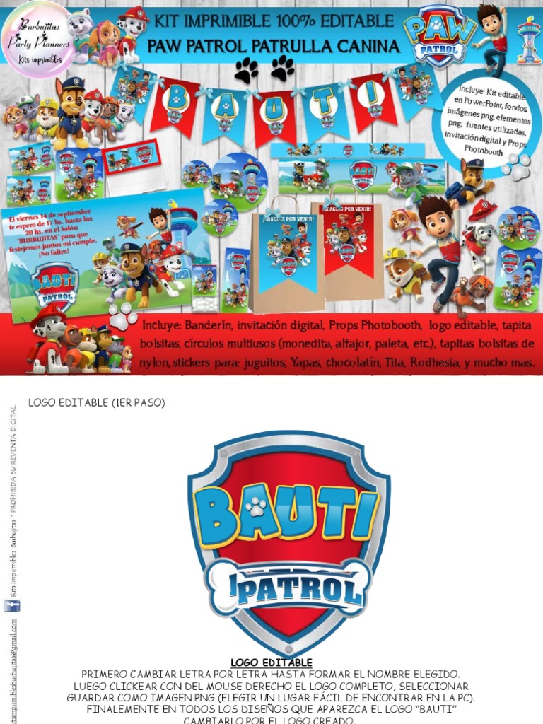 PAW PATROL Kit Imprimible | PDF