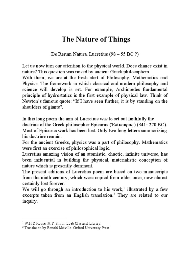 The Nature of Things PDF Metaphysics