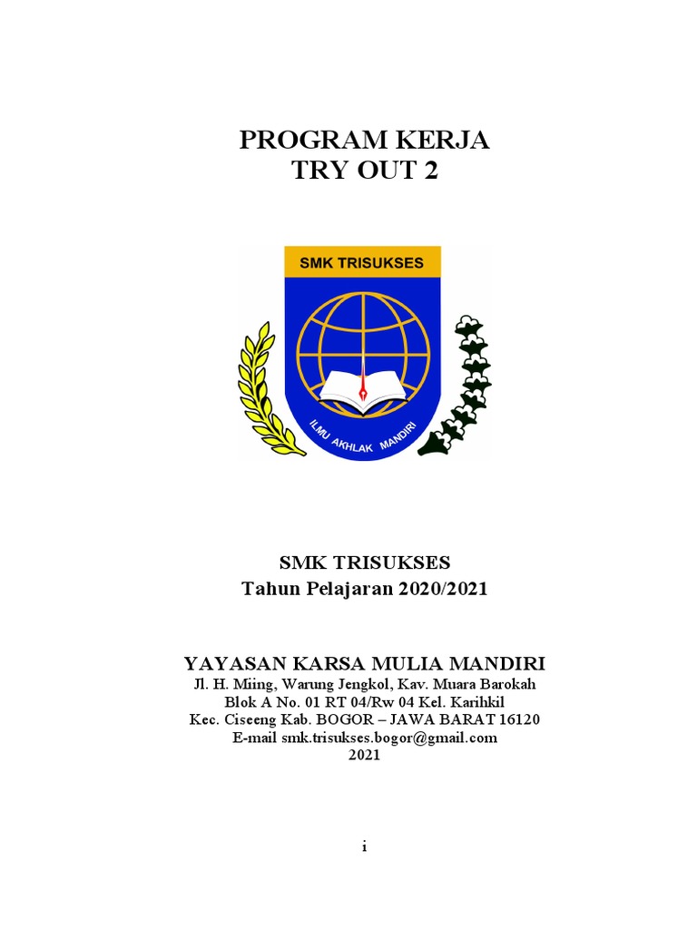 PROGRAM KERJA TO2 SMK 2021 Ok | PDF | Bisnis