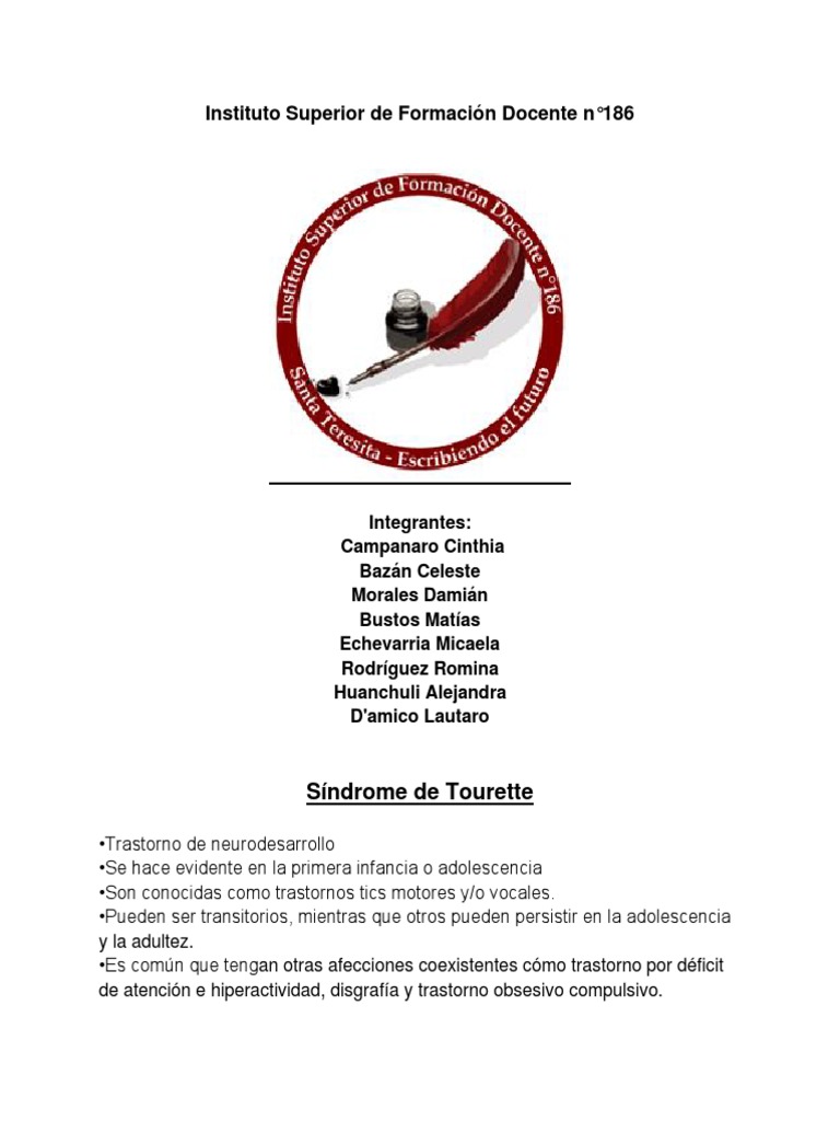 Estrategias para el Síndrome de Tourette | PDF | Síndrome de Tourette ...