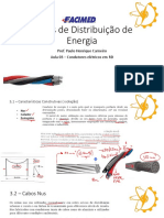 Características de condutores elétricos em redes de distribuição de energia