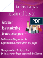 Se Solicita Personal para Trabajar en Houston: Vacantes Tele Marketing Ventas Manager Etc