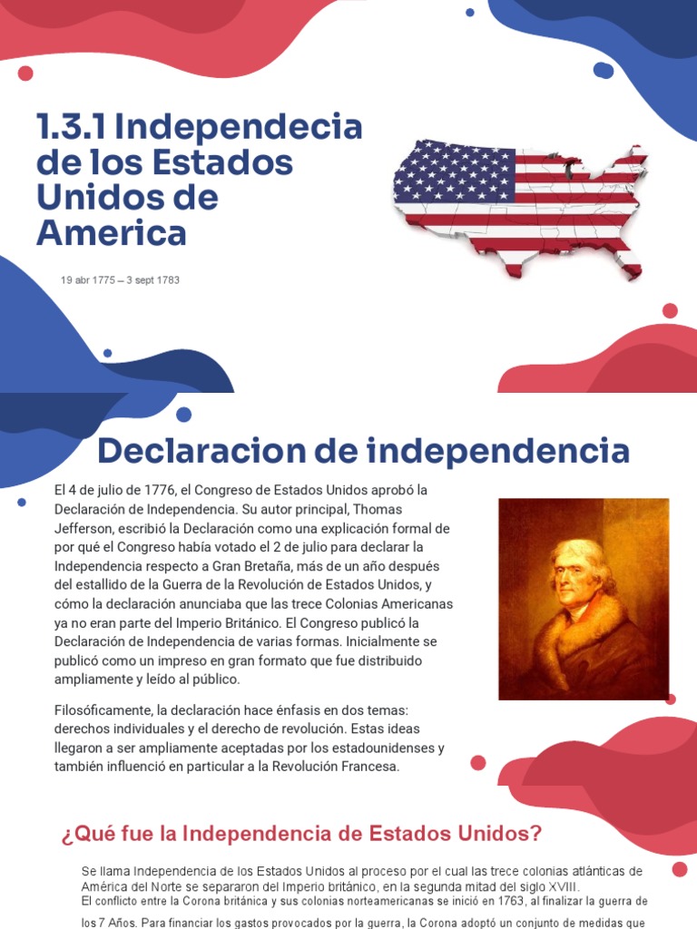 1.3.1 Independecia de Los Estados Unidos | PDF | Declaración de ...