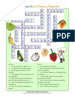 Es Spanish Crossword Puzzle Kids Healthy Words Fruits Veggies AK