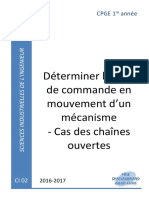 CI02 Cours - Déterminer Les Lois de Commande en Mouvement D - Un Mécanisme - Cas Des Chaînes Ouvertes