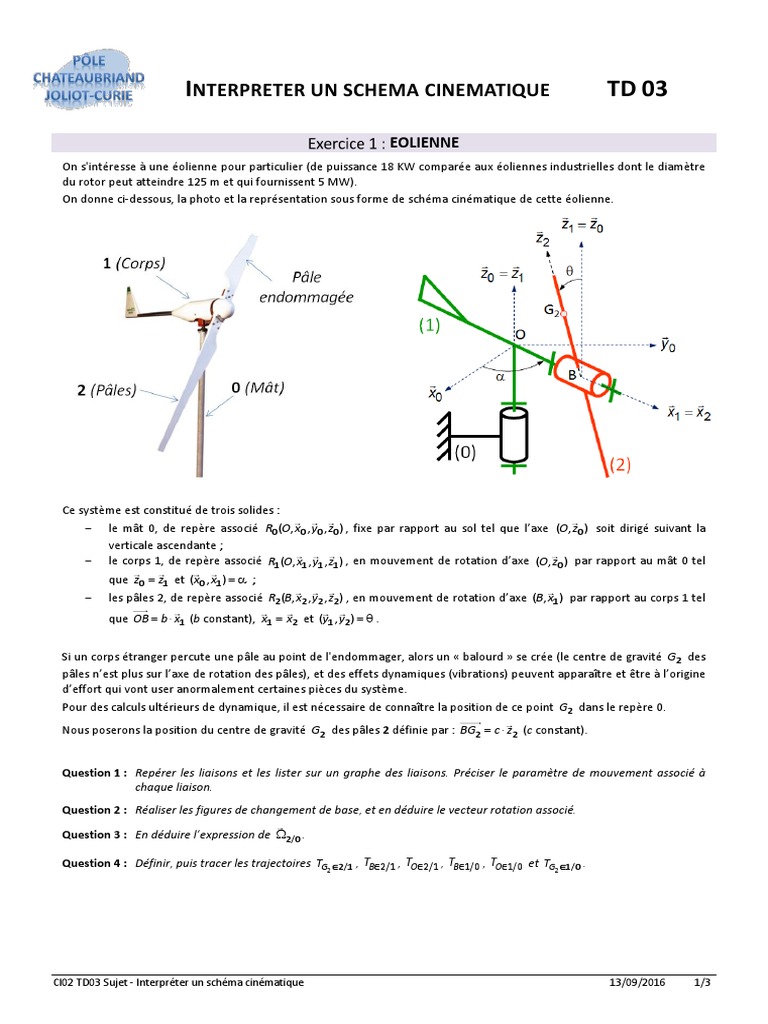 Interprétation de schémas cinématiques PDF Cinématique Mouvement — free download