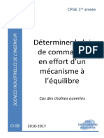 CI06 Cours - Déterminer La Loi de Commande en Effort D - Un Mécanisme À L - Équilibre - Cas Des Chaînes Ouvertes