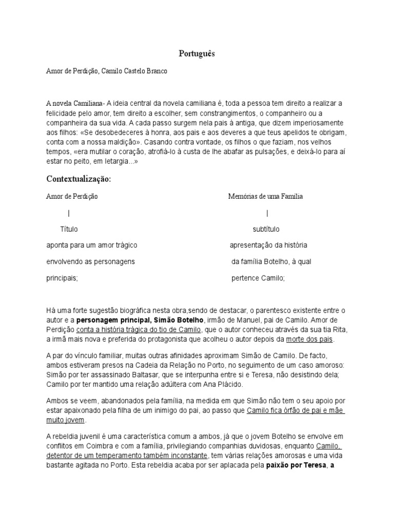 Amor Proibido e Tragédia Familiar | PDF | Amor