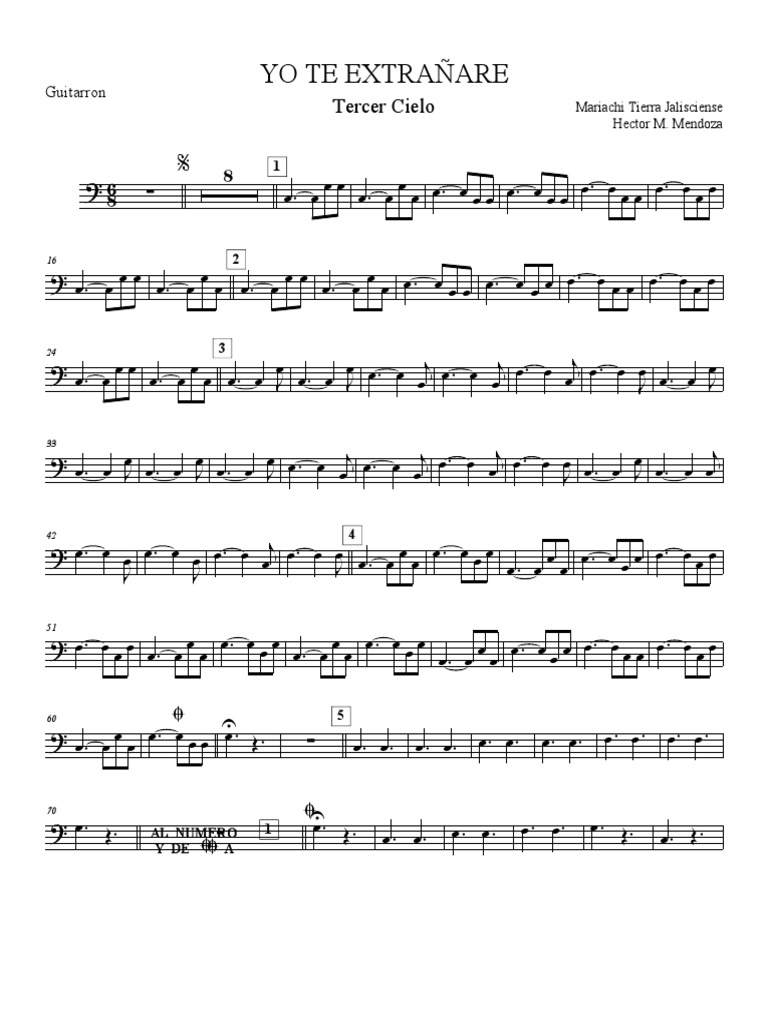 Yo Te Extrañare 1 - Guitarron | PDF