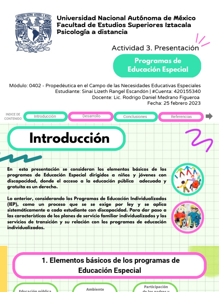Programas de Educación Especial - UNAM - Psicologia - Alumno Sinaí ...