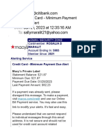 Credit Card - Minimum Payment Due Alert
