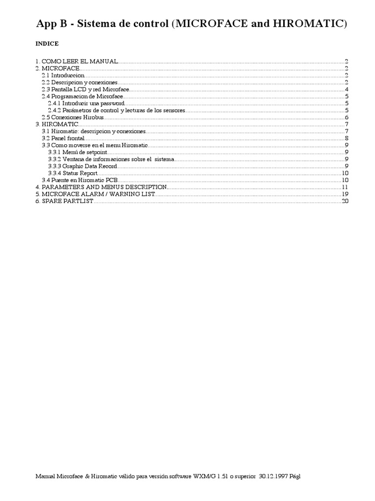 Manual de Uso: Microface y Hiromatic | PDF | Red de computadoras ...