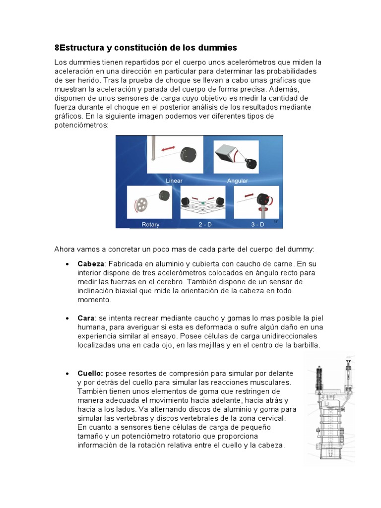 Anatomía y sensores de los dummies | PDF | La columna vertebral