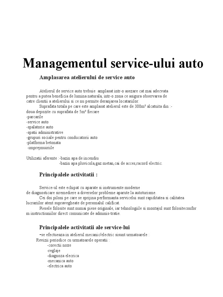 Management Service Auto | PDF