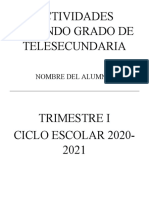 Actividades Segundo Grado de Telesecundaria