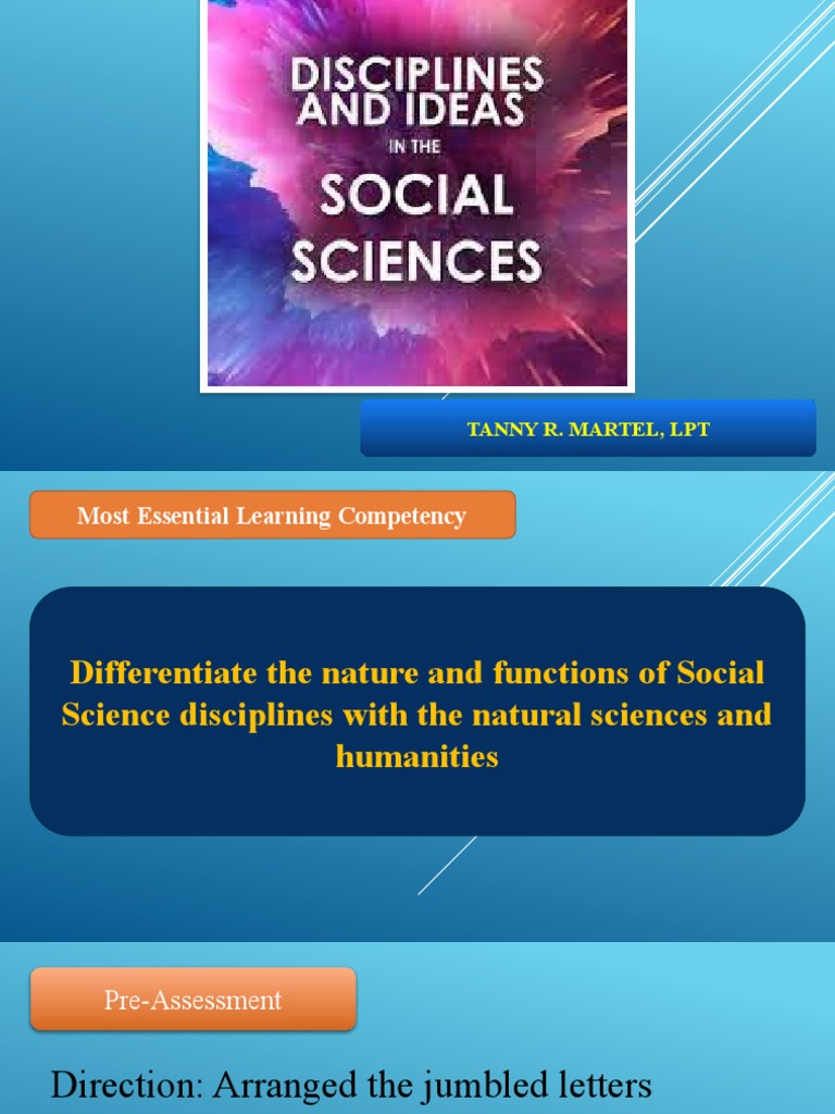 Nature and Functions of Social Sciences Disciplines With The Natural