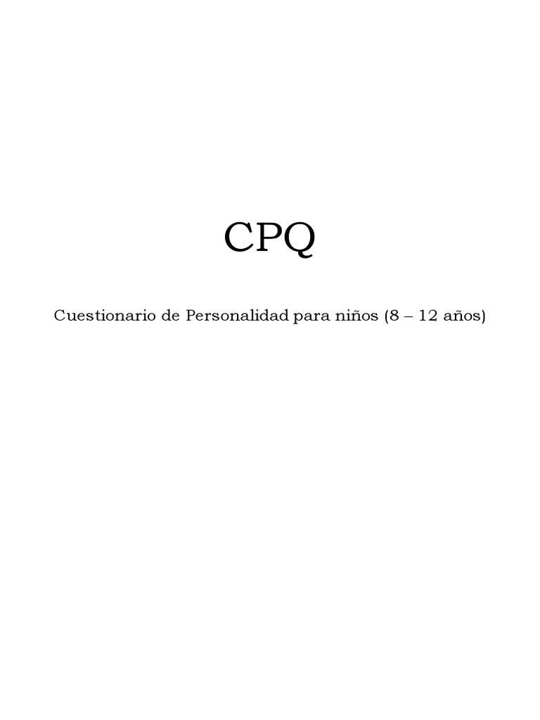 Cuestionario CPQ | PDF
