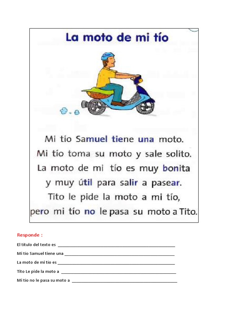 La moto de mi tío Samuel | PDF