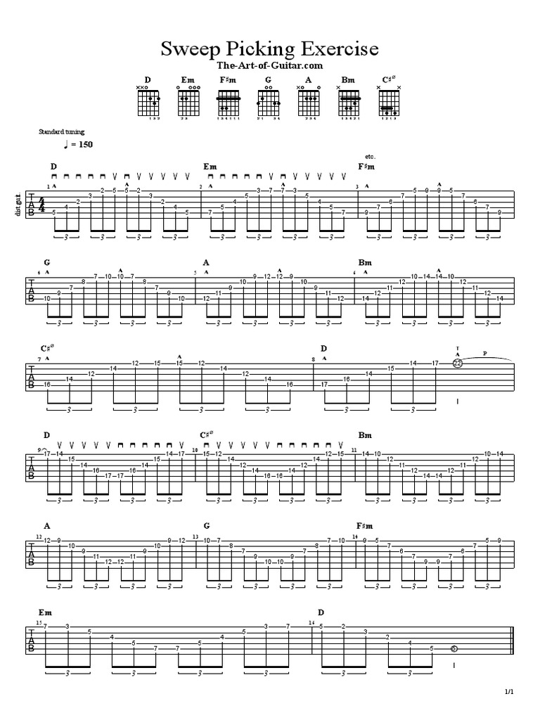 Sweep Picking Exercise Guide | PDF