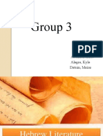Hebrew Literature Group Report