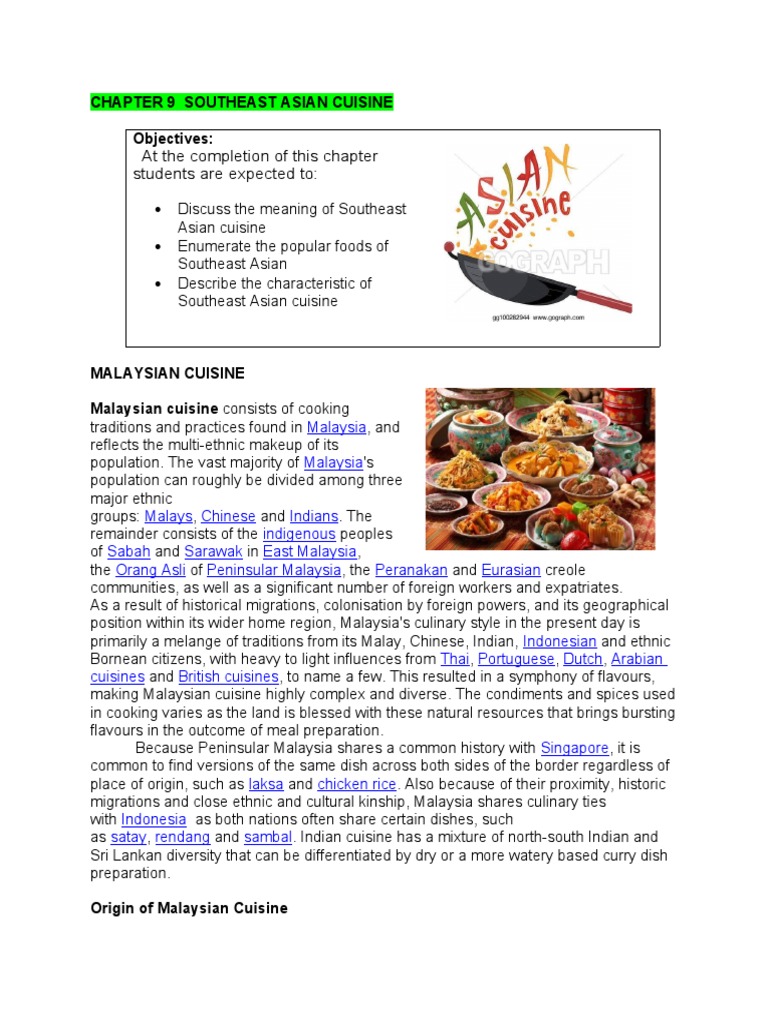 Chapter 9 Southeast Asian Cuisine | PDF | Vietnamese Cuisine | Thai Cuisine