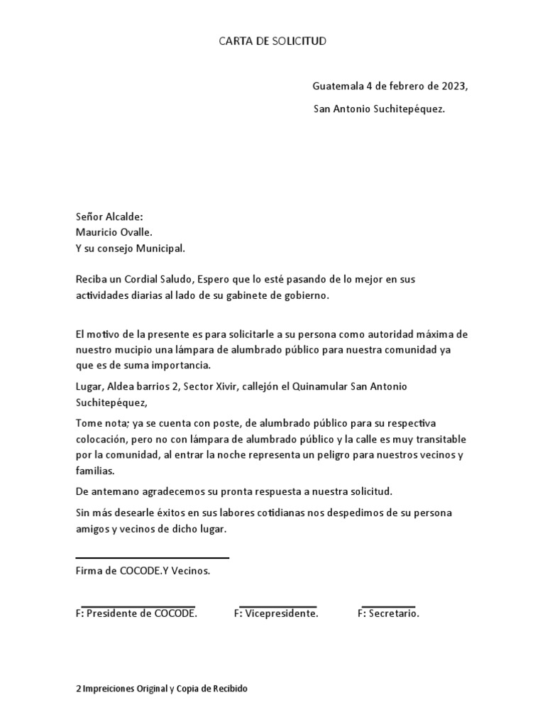 Solicitud de Lampara | PDF