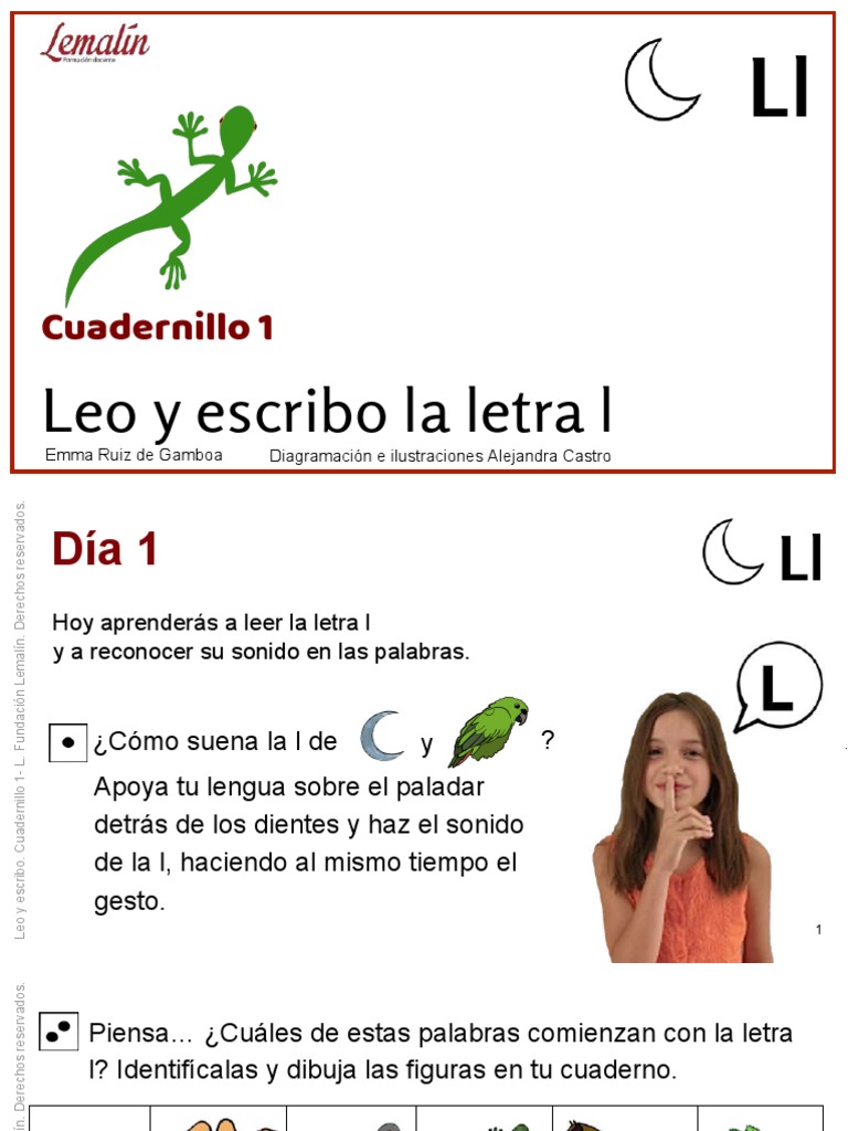 Actividades para aprender la letra L | PDF | Artes del Lenguaje y ...