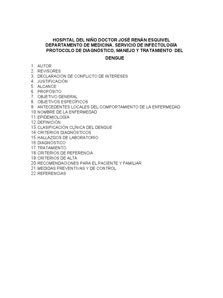 Protocolo de dengue pdf epidemiolog a enfermedades y trastornos
