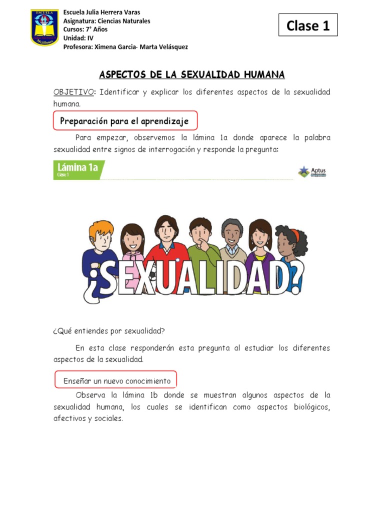 Aspectos de La Sexualidad Humana | PDF | Sexualidad | Maestros
