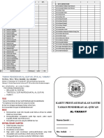 KARTU PRESTASI HAFALAN SURAH & DO'A Vqur'an